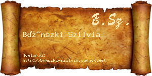 Bánszki Szilvia névjegykártya